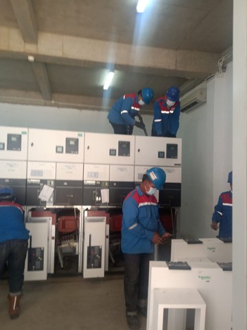 Electrical project installation work